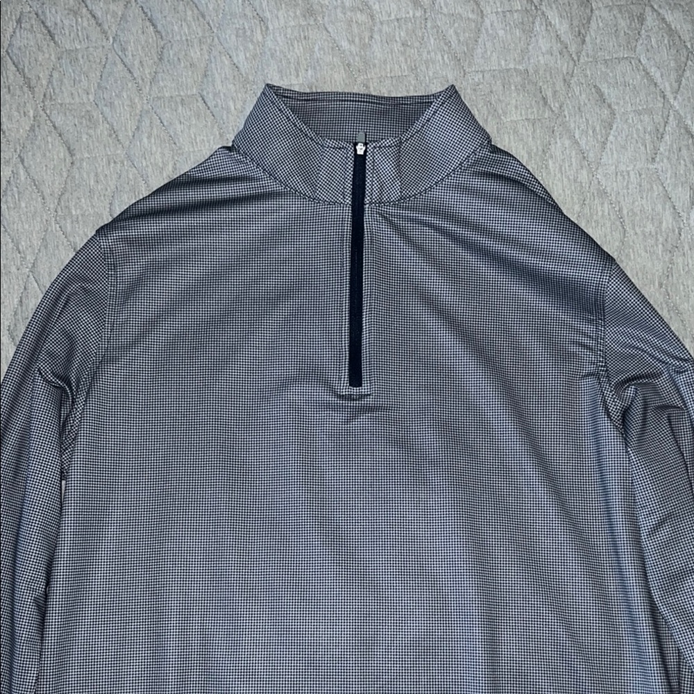 Men’s Peter Millar Blue Quarter-Zip Golf Pullover, Size Medium